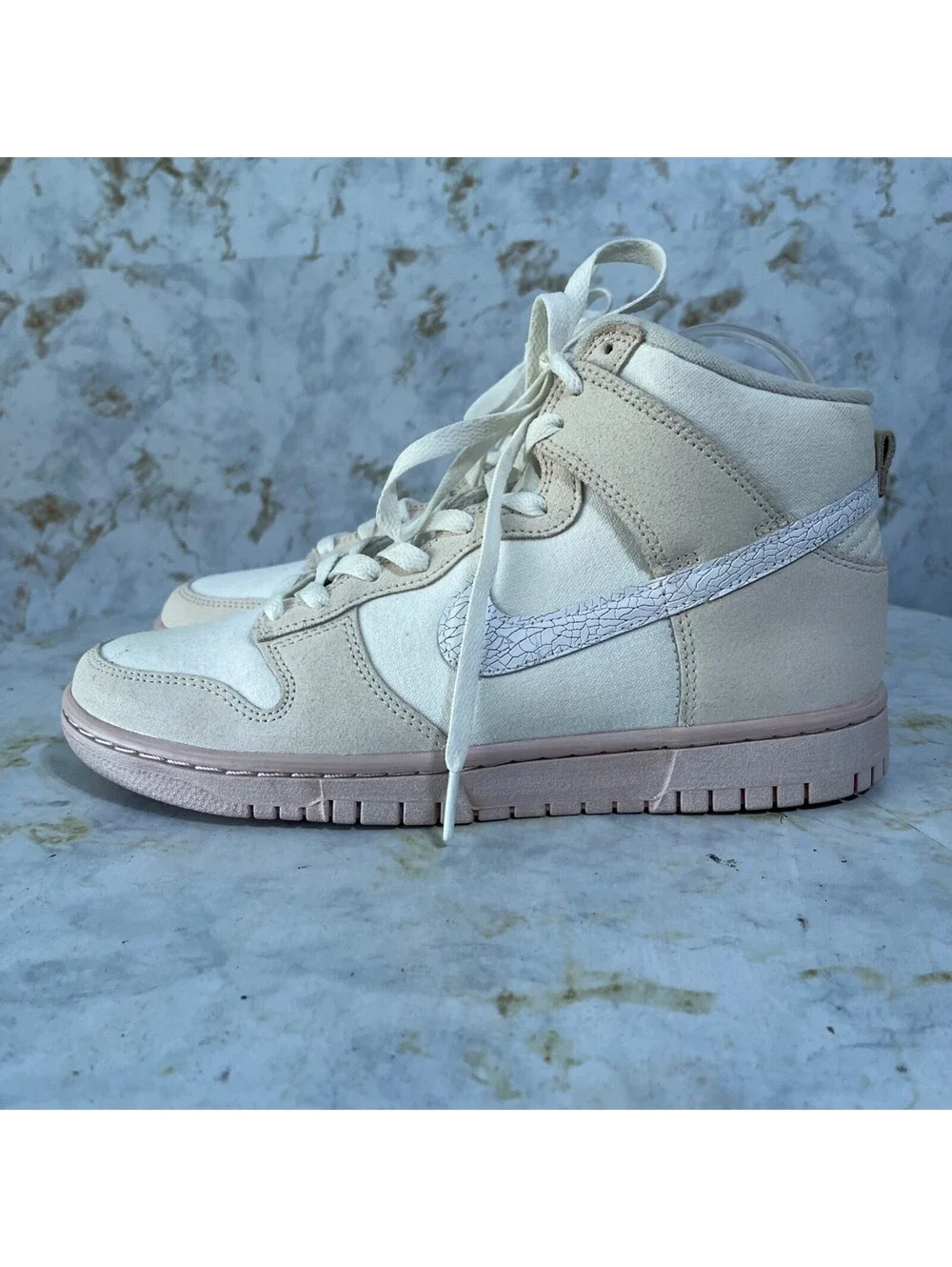 Nike Dunk High Retro Premium Men's Size 9 Shoes White Pink Athletic Sneakers